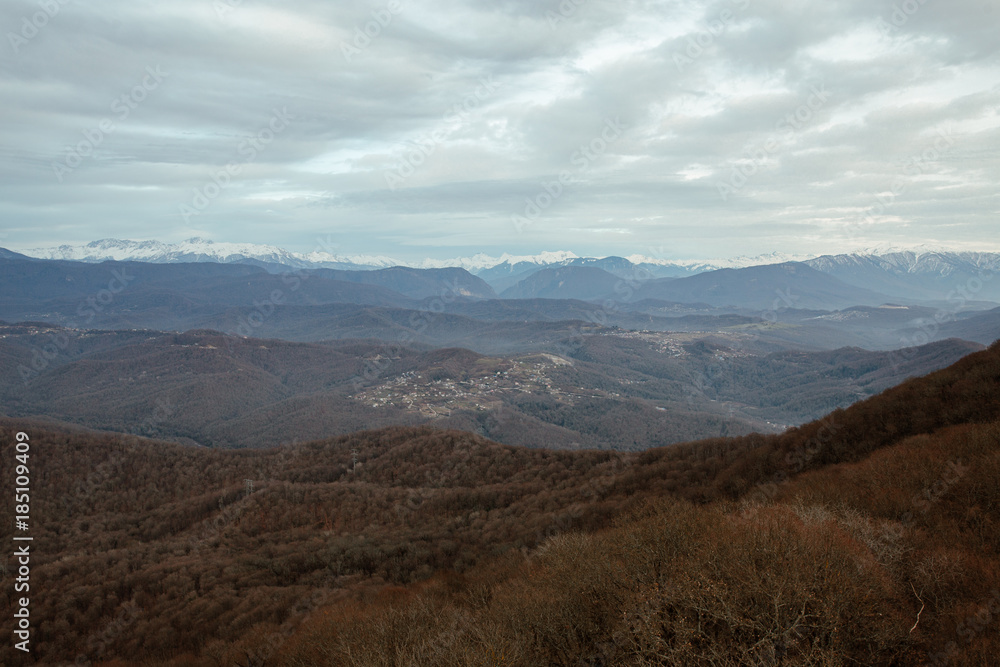 mountain landscape. a view from the observation deck in Sochi on Mount Akhun.