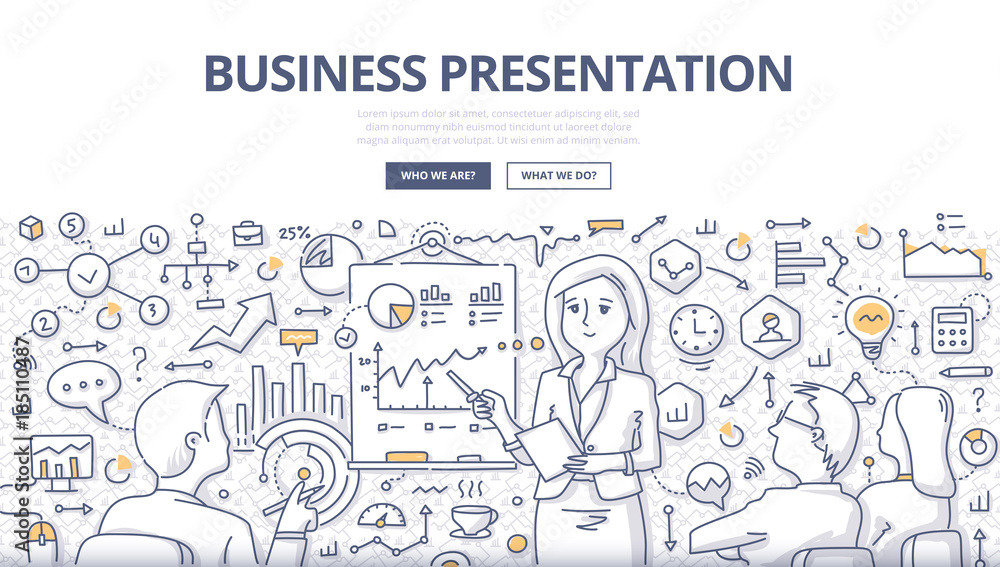 Business Presentation Doodle Concept Business Presentation Doodle Concept