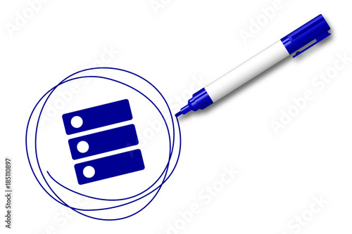 blauer Filzstift kreist ein Akte