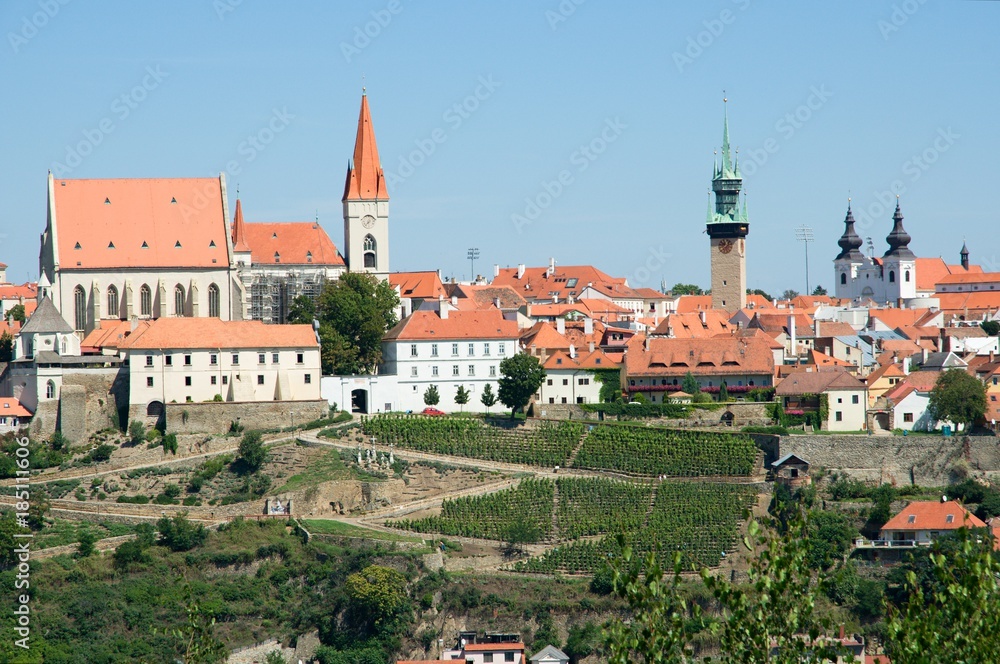 Panorama of historic city Znojmo, Southern Moravia, Czech republic , Europe