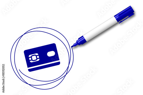 blauer Filzstift kreist ein Mitgliedskarte