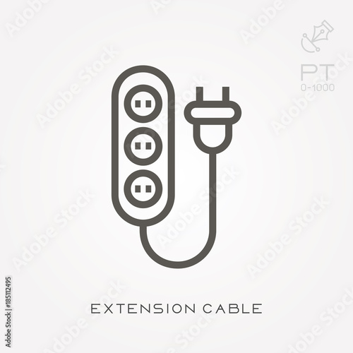 Line icon extension cable