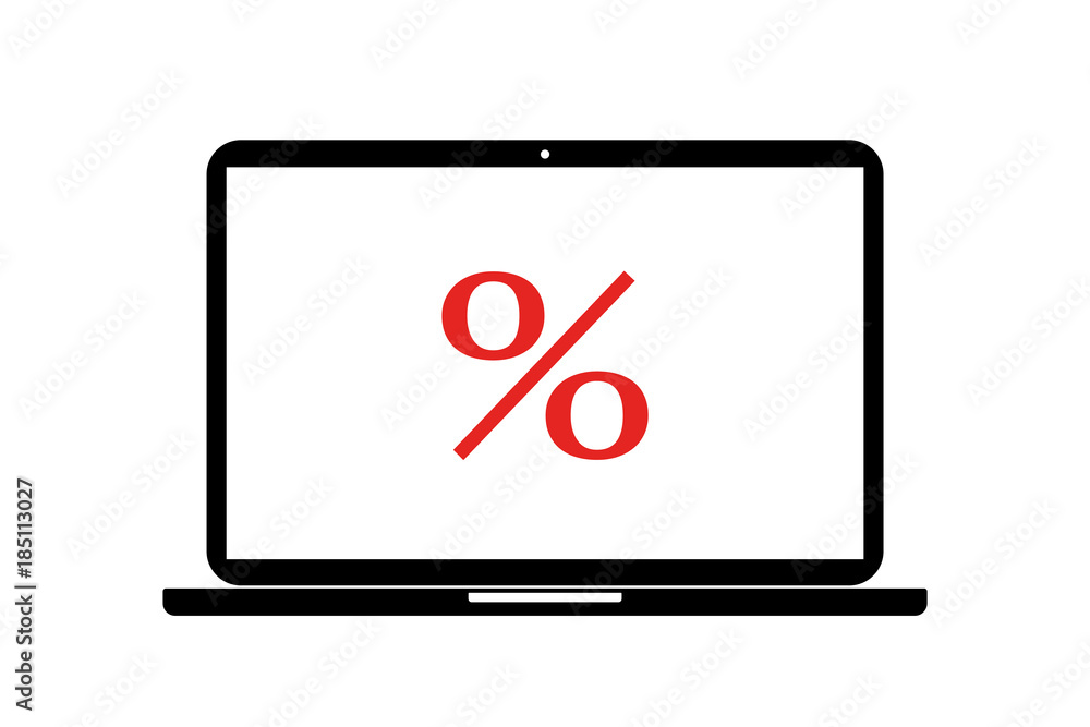 Laptop - Prozent Symbol Laptop - Prozent Symbol