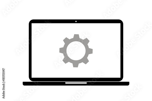 Laptop - Zahnrad - Einstellungen