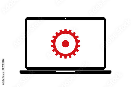 Laptop - Zahnrad - Systemeinstellungen