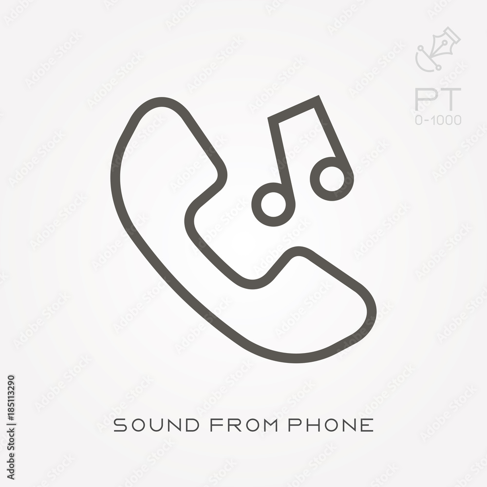 Line icon sound from phone Line icon sound from phone