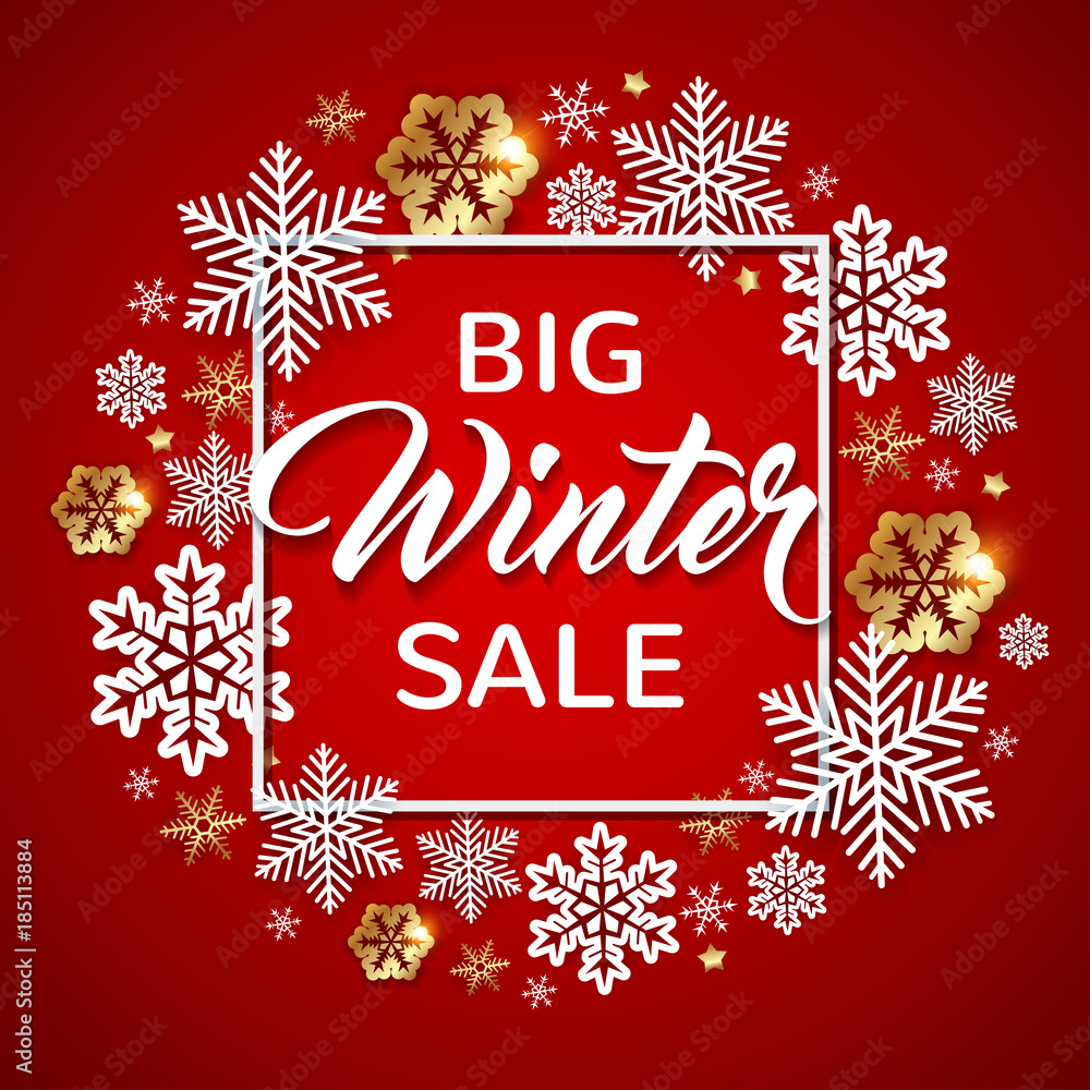 Decorative winter frame with snowflakes Decorative winter frame with snowflakes