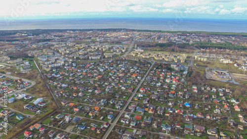 Palanga city view from above in winter