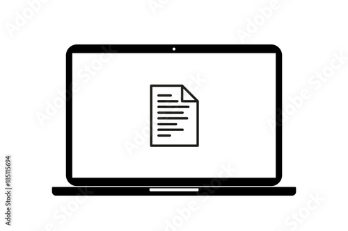 Laptop - Dokument mit Text