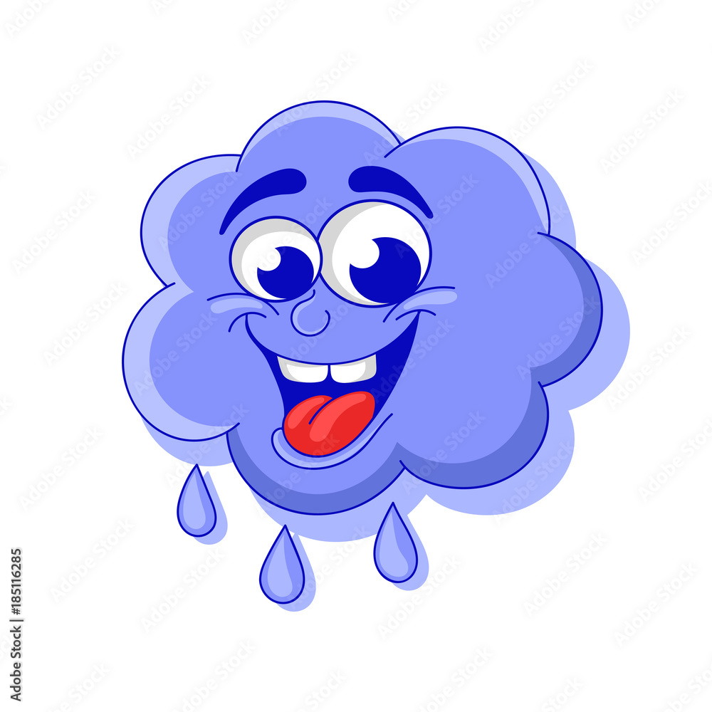 funny cartoon rain cloud, vector illustration funny cartoon rain cloud, vector illustration