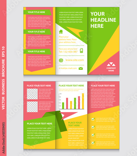 Abstract business brochure template with place for your photo. Beautiful vector design.