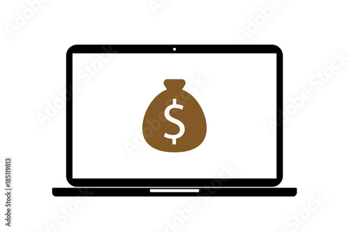 Laptop - Geldsack Dollar