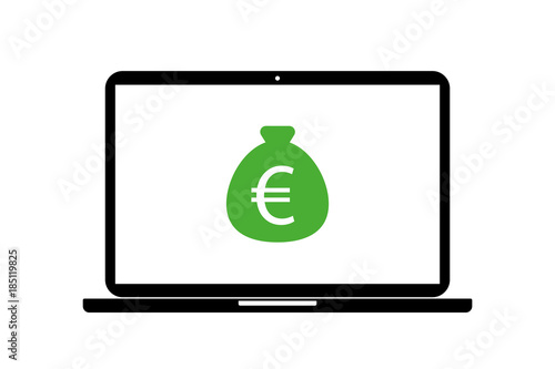 Laptop - Geldsack Euro