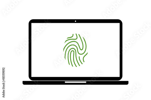 Laptop - Fingerabdruck - Identifikation
