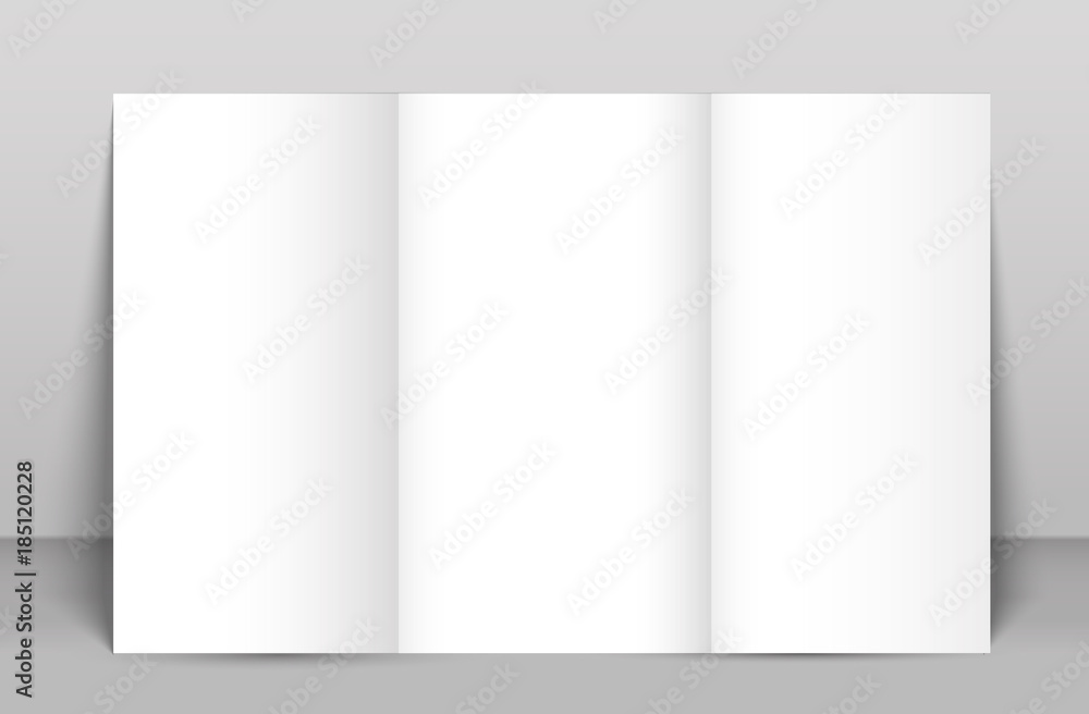 Blank tri fold brochure mock up portrait cover. Isolated Blank tri fold brochure mock up portrait cover. Isolated