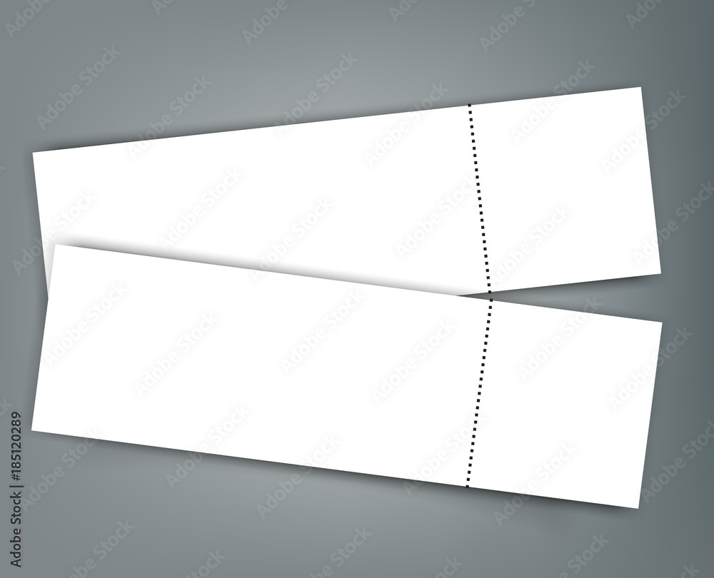 Blank event concert ticket mockup template. Concert, party or festival