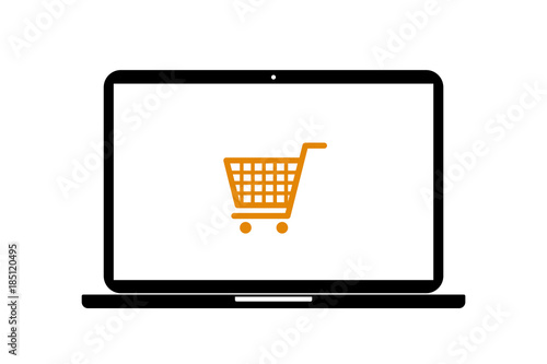 Laptop - Einkaufswagen - Shop