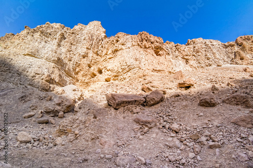 Desert landscape in national park Ein Gedi, Israel photo
