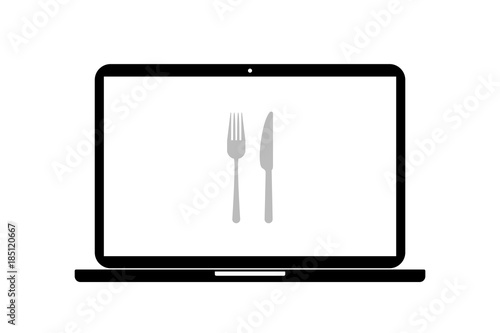Laptop - Gabel und Messer