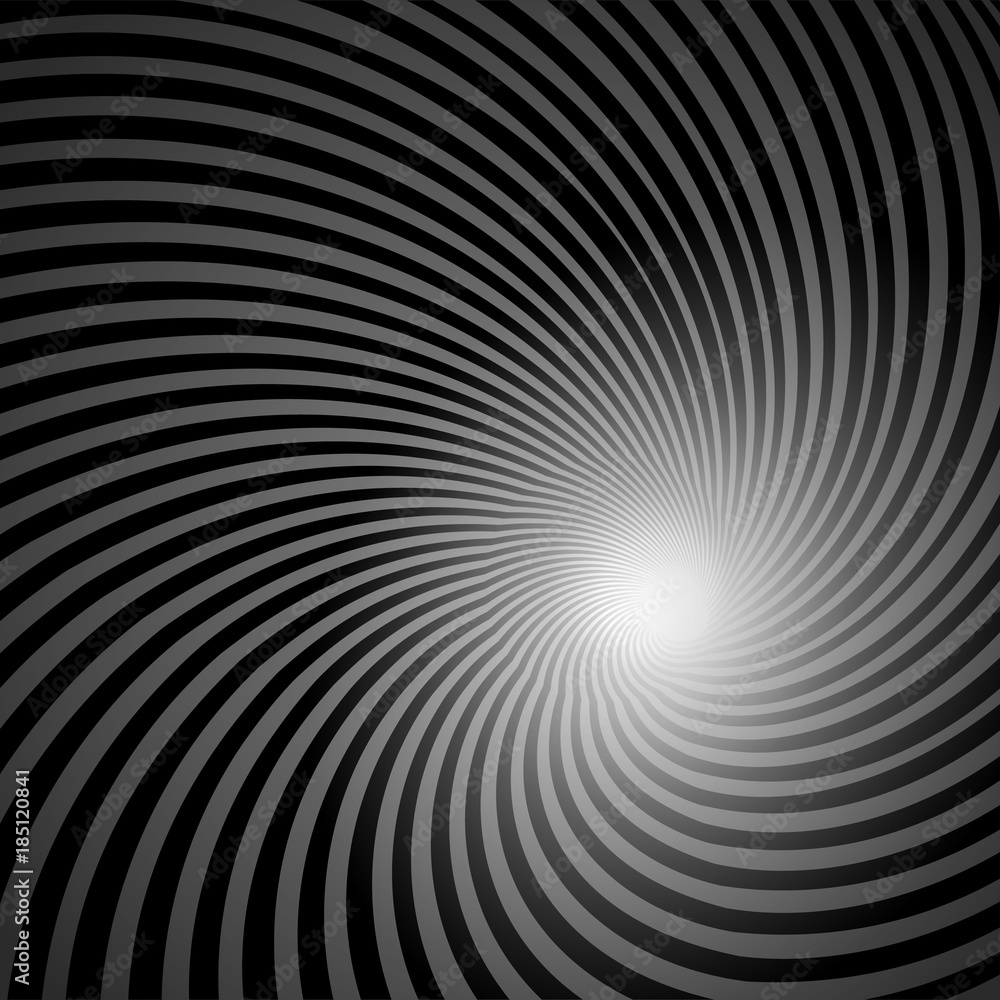 Vector optical illusion black and white twisted stripes abstract background. Vector optical illusion black and white twisted stripes abstract background.