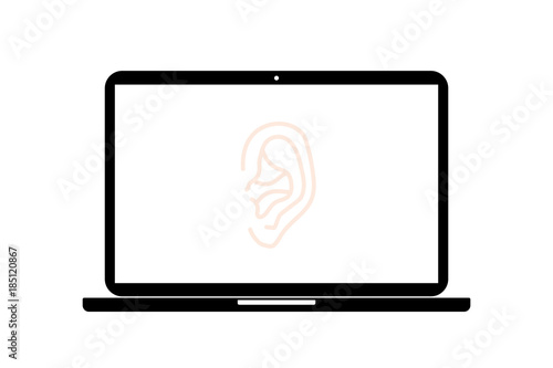 Laptop - Ohr im Profil