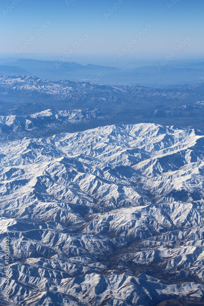 Fototapeta premium Aerial view over Zagros Mountains, Iran