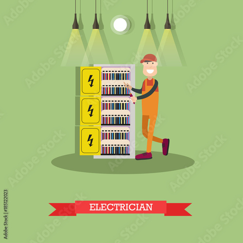 Electrician concept vector illustration in flat style