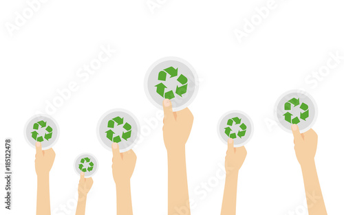 Hände halten Symbol - Recycling
