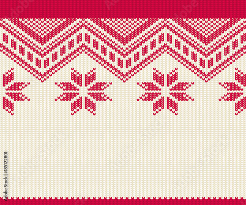 Knitted seamless pattern for sweater. Winter background vector