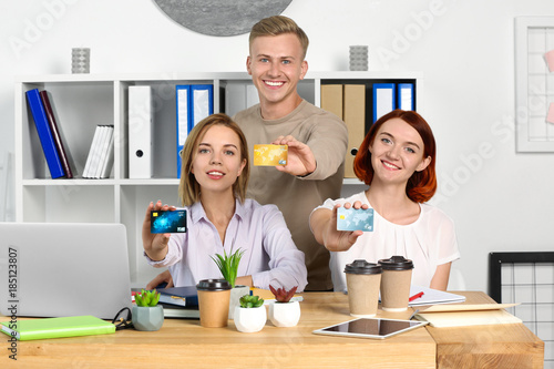 Young people using credit c...
