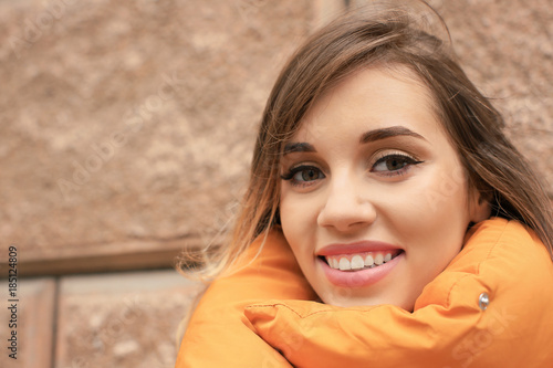 Attractive smiling woman in...