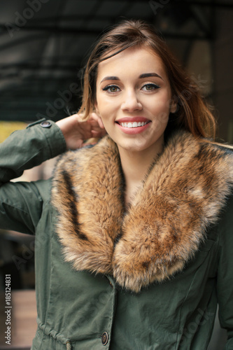Attractive smiling woman in...