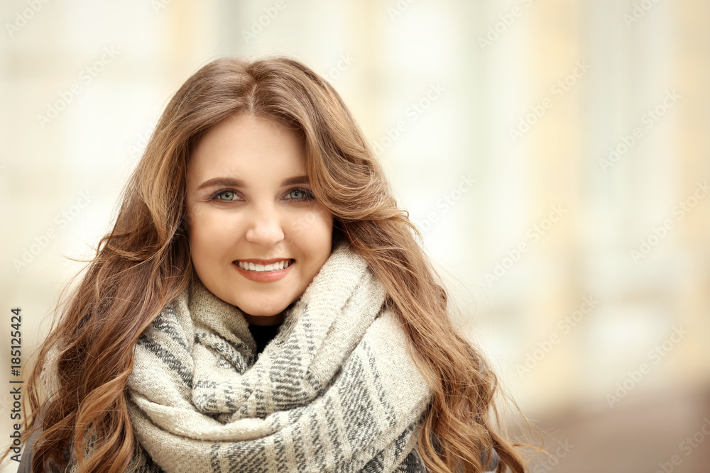 Beautiful smiling woman outdoors Beautiful smiling woman outdoors