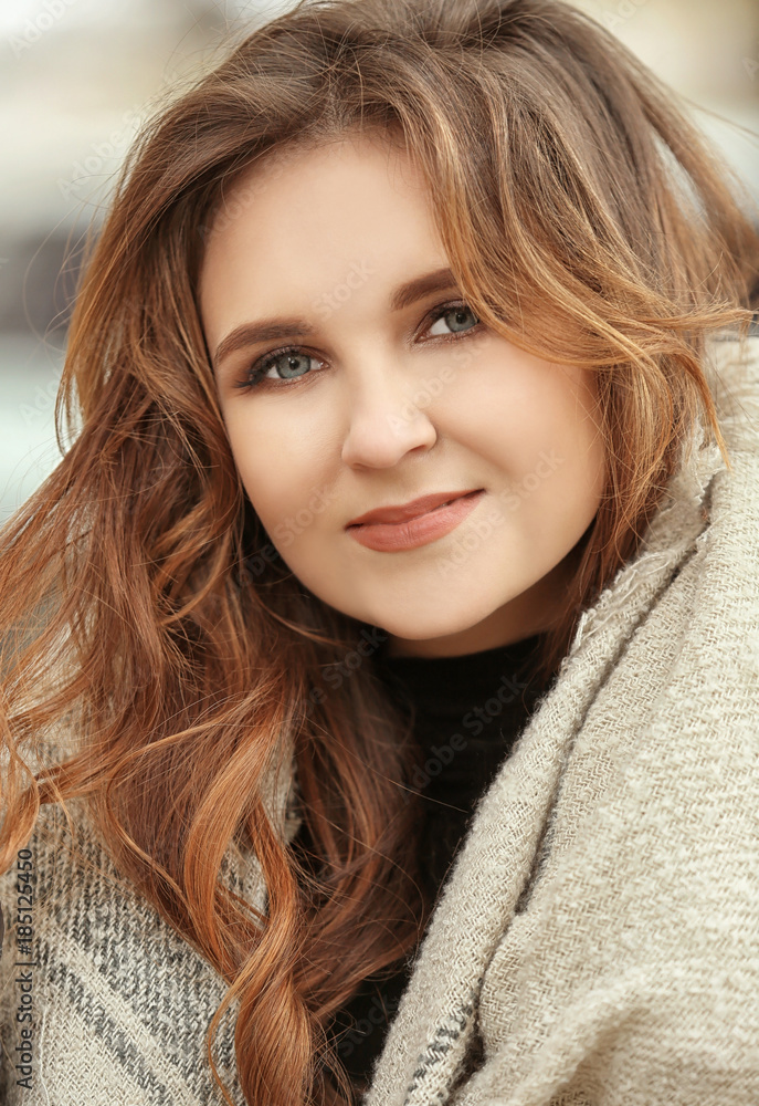 Beautiful smiling woman outdoors Beautiful smiling woman outdoors