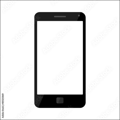 modern touch phone-smartphone-tablet, isolated on white background. Empty screen. Vector