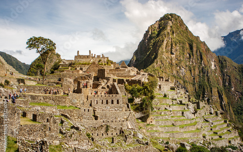 Panorama of Machu Picchu ruins in Cuzco, Peru