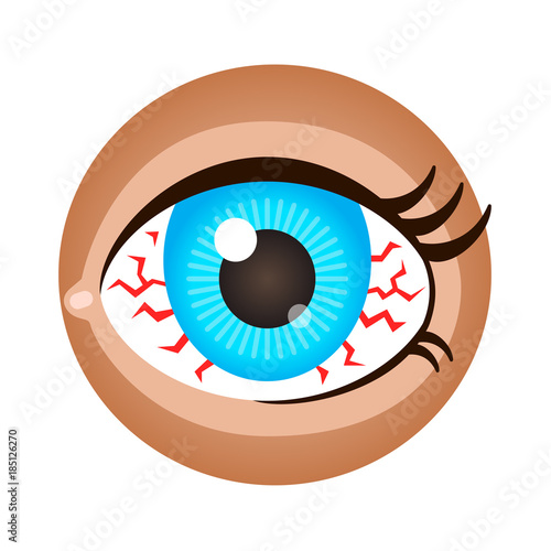 Red eye. It can be used as - logo, pictogram, icon, infographic element.