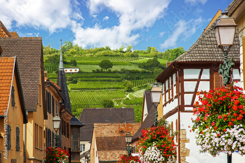 Εκτύπωση καμβά Rouffach. Vue sur les vignobles depuis le village, Alsace