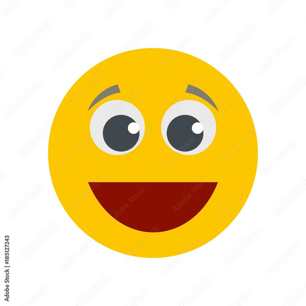 Smile icon. Vector flat illustration of smile icon isolated on white background Smile icon. Vector flat illustration of smile icon isolated on white background