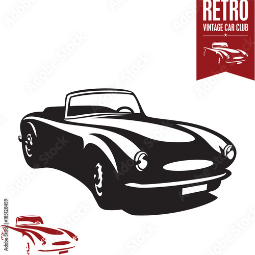 Retro car. Vintage car. Sport car.