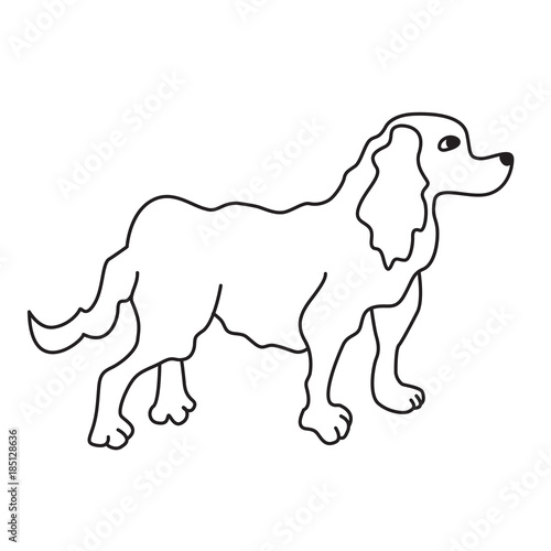 Black vector dog thin line. Beautiful vector design.