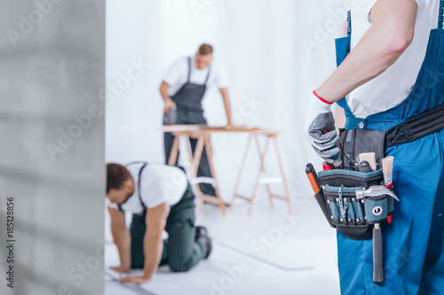 Handyman with tool belt photo