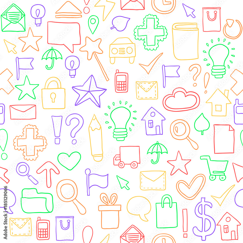 Seamless pattern Icons. Vector illustration. Endless texture for wallpaper, fill, web page background, surface texture. Seamless pattern Icons. Vector illustration. Endless texture for wallpaper, fill, web page background, surface texture.