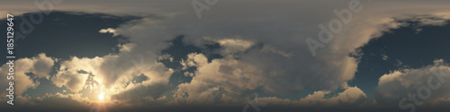 360 degree seamless panorama of clouds on blue sky