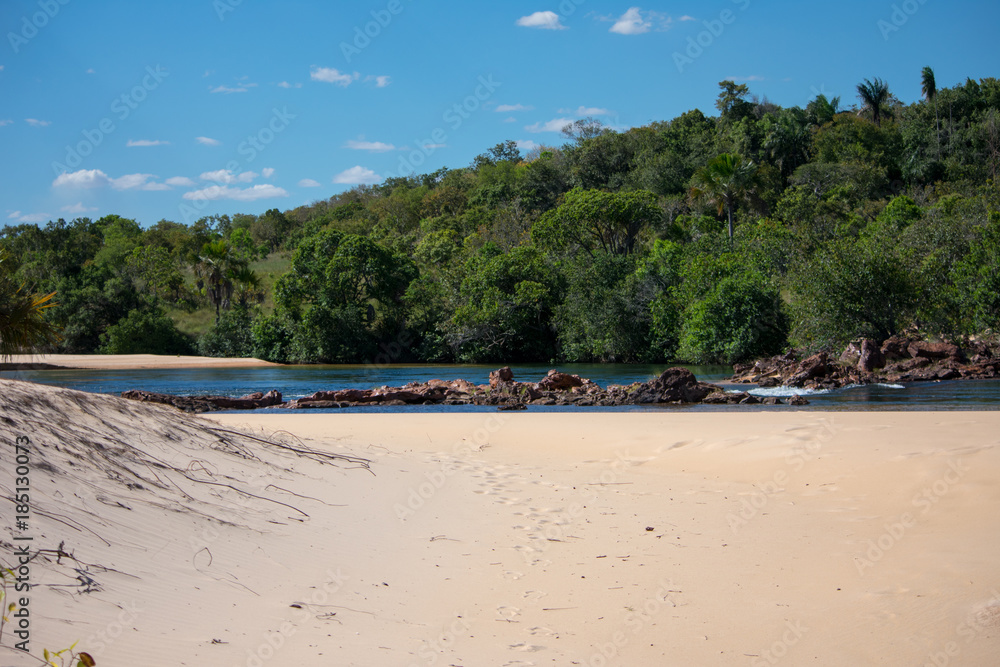 Rio Novo beaches in the region of the waterfall of the Velha Jalapao state park in Tocantins - Brazil