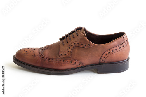 black clbrown classic men's shoes on a white background