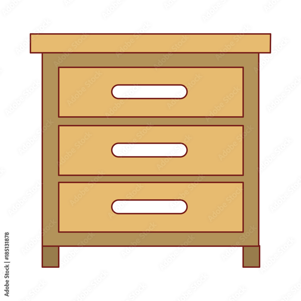 chest of drawers front view in colorful silhouette chest of drawers front view in colorful silhouette
