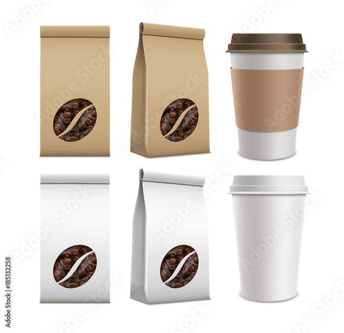 coffee beans and plastic containers.