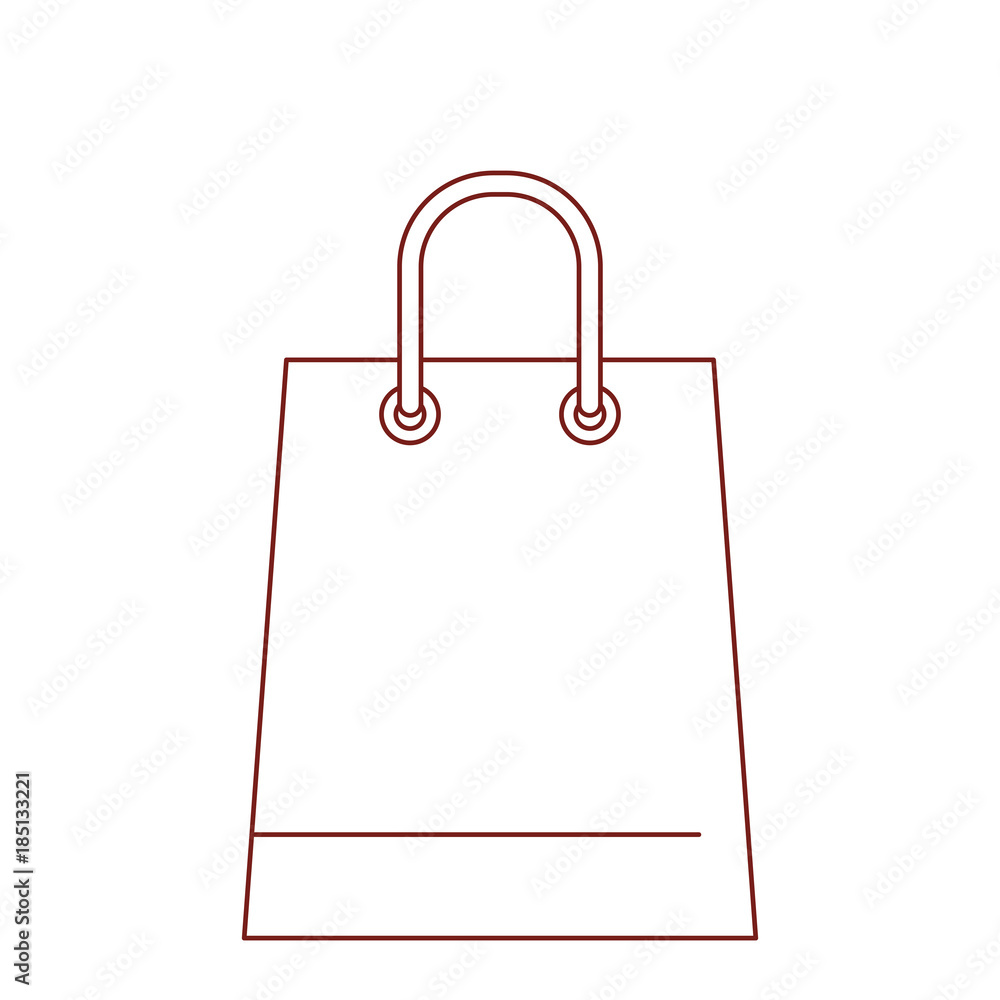trapezoid shopping bag icon with handle in dark red contour trapezoid shopping bag icon with handle in dark red contour
