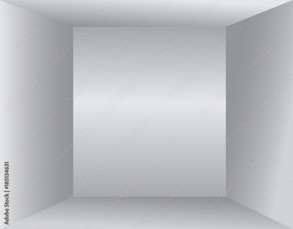 Empty white room space, interior for design and decoration. Vector illustration.